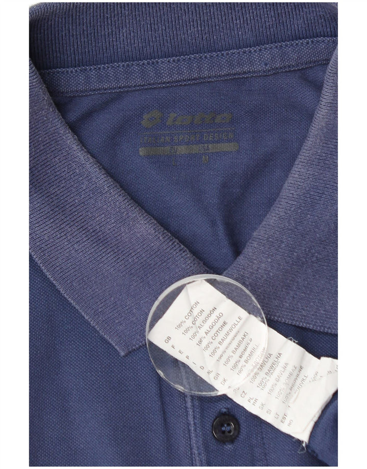 Lotto Herren-Poloshirt, groß, blaue Baumwolle