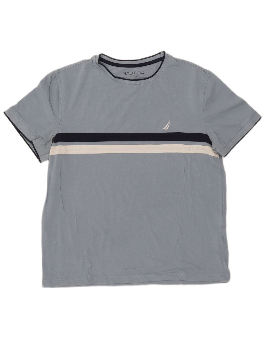 Nautica Herren T-Shirt Top Large Blau Baumwolle