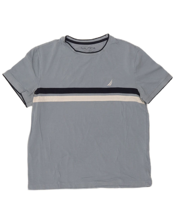 Nautica Herren T-Shirt Top Large Blau Baumwolle