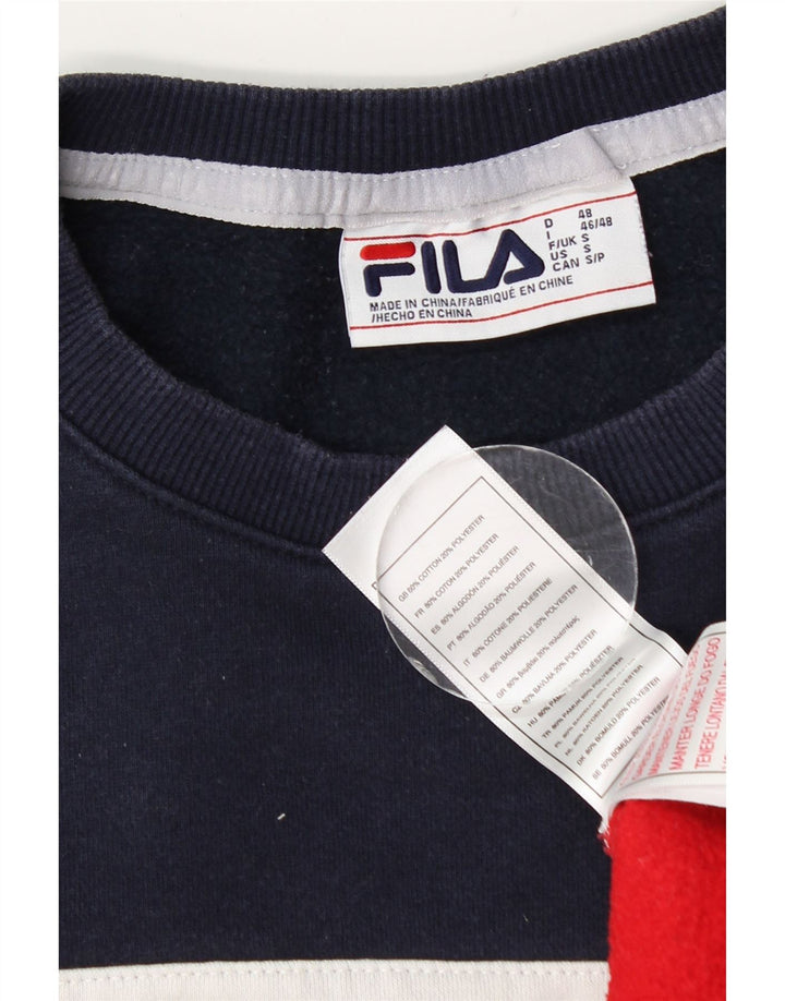 Fila Herren-Sweatshirt mit Grafik, klein, mehrfarbig, Colourblock-Baumwolle