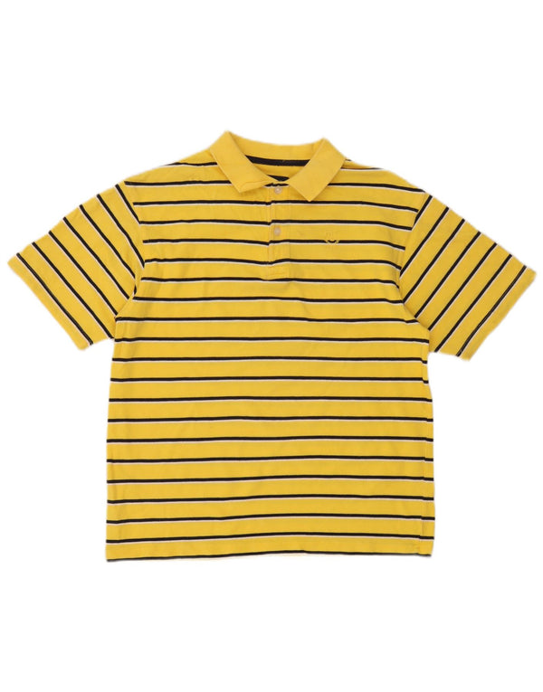 Izod Poloshirt für Jungen, 13–14 Jahre, groß, gelb gestreift, Baumwolle