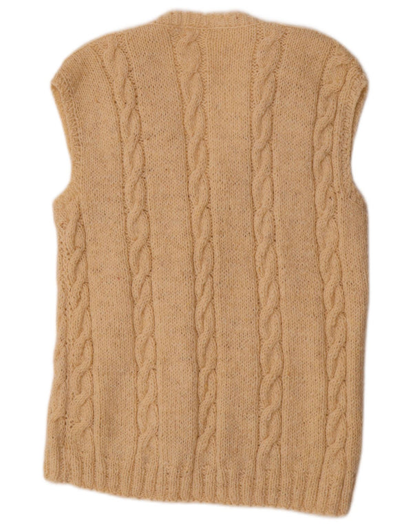 VINTAGE Damen Weste Tank Top UK 18 XL Beige