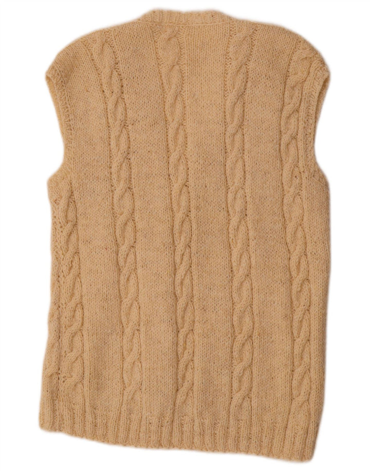 VINTAGE Damen Weste Tank Top UK 18 XL Beige