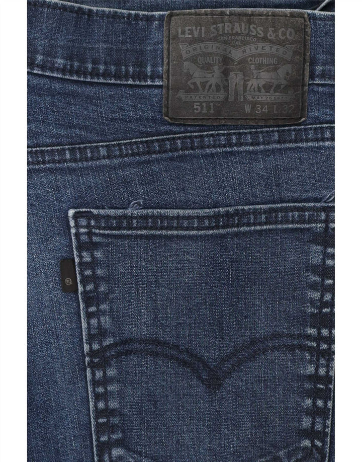 Levi's Herren 511 Slim Jeans W34 L32 Marineblau Baumwolle