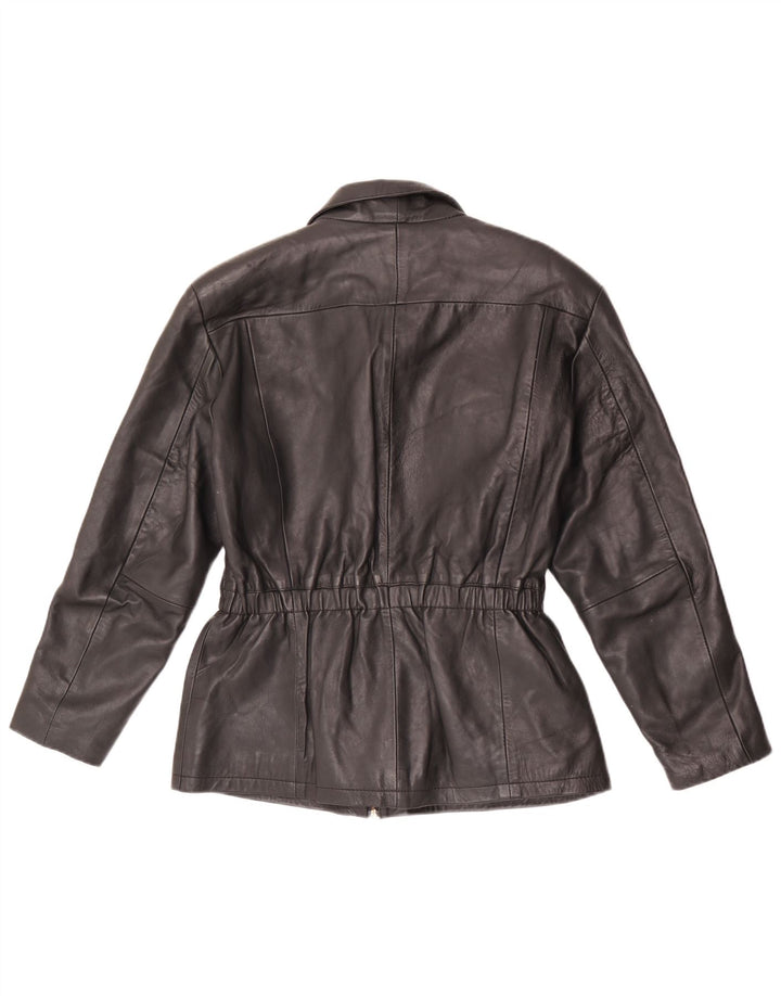 Vintage Damen Übergroße Lederjacke EU 36 Kleines schwarzes Leder