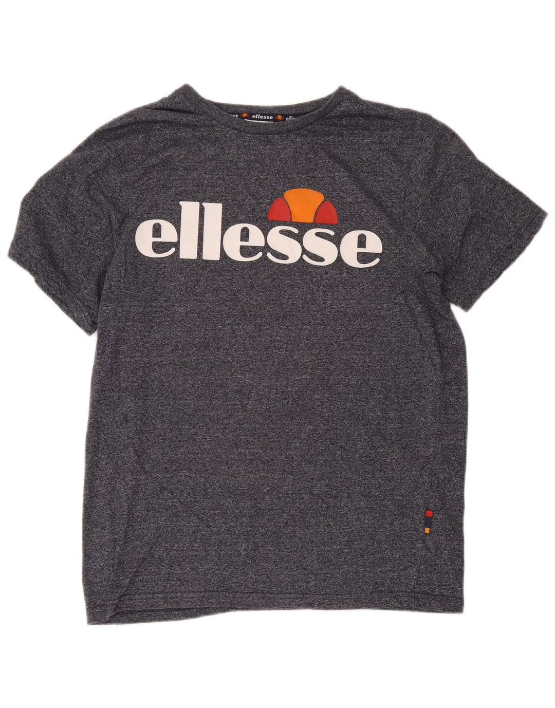 Ellesse Herren-T-Shirt mit Grafik, mittelgrau gesprenkelte Baumwolle