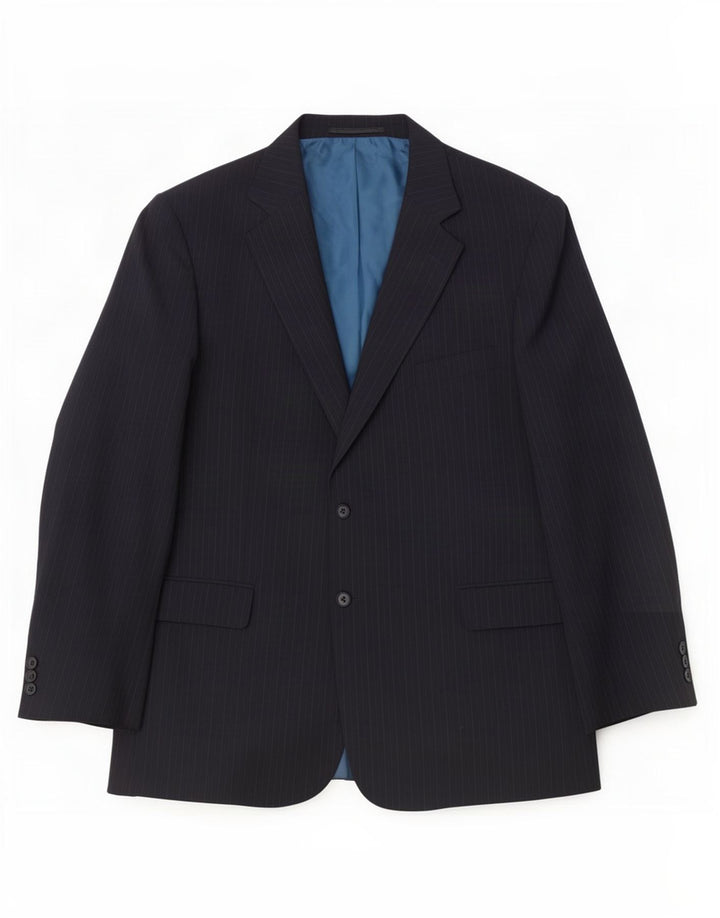 Marks & Spencer Herren-Blazer mit 2 Knöpfen, Gr. 46, Marineblau, Nadelstreifen