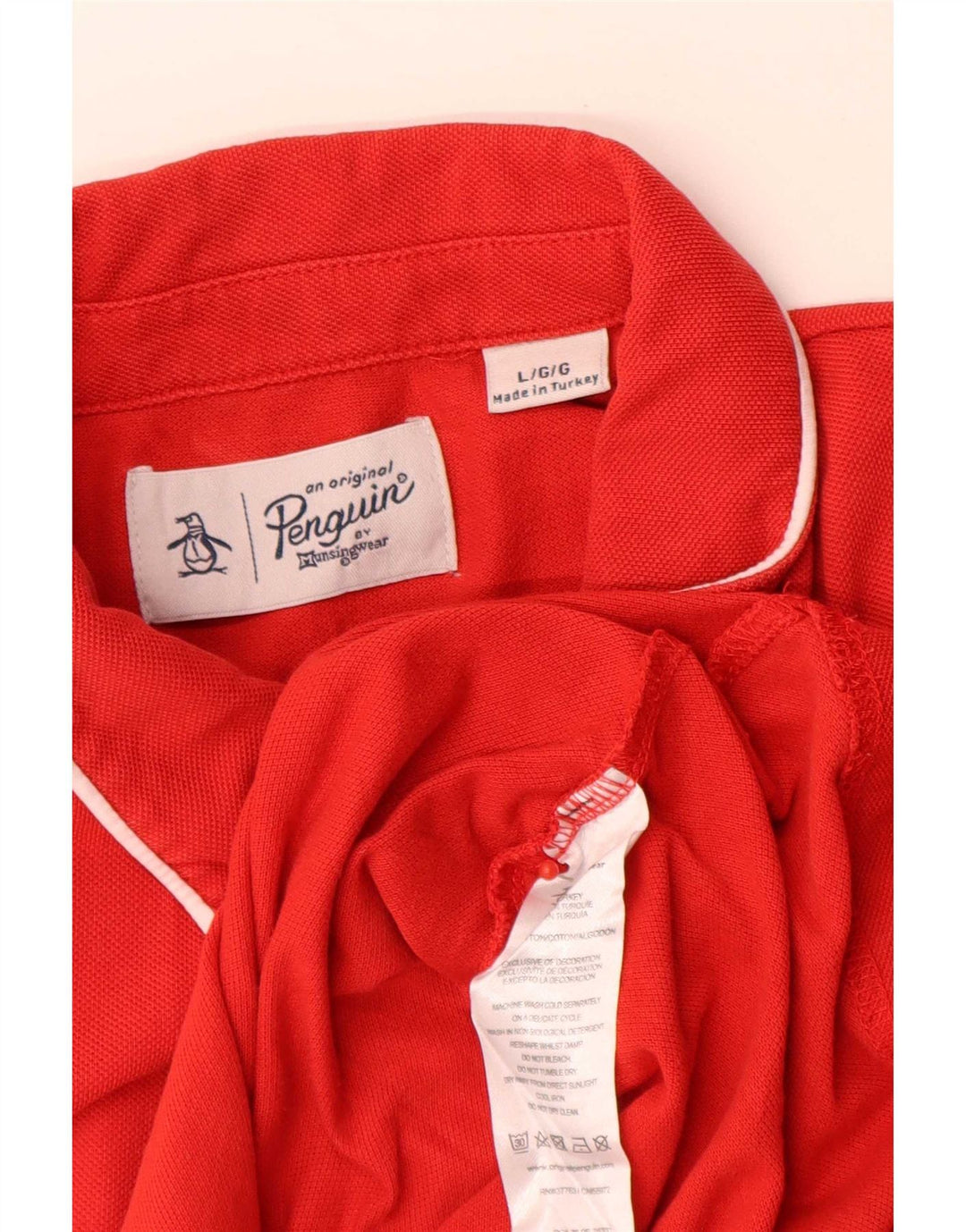 Penguin Herren-Poloshirt, groß, aus roter Baumwolle