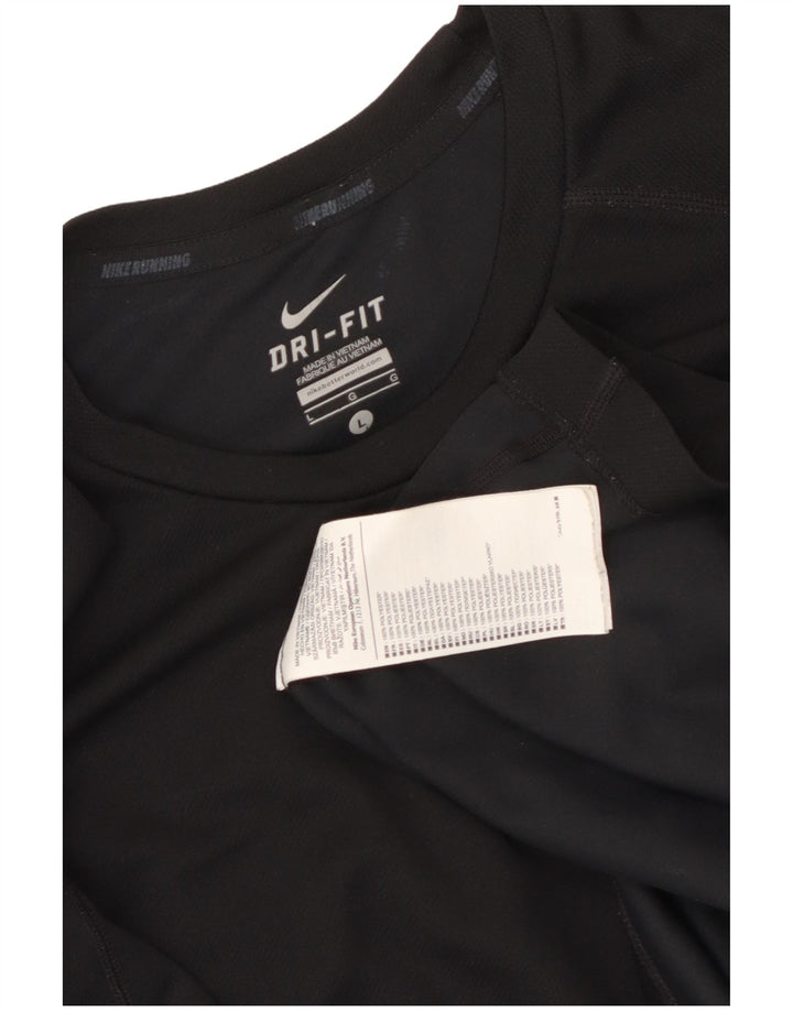 Nike Herren Dri Fit Graphic T-Shirt Top Large Schwarz Polyester