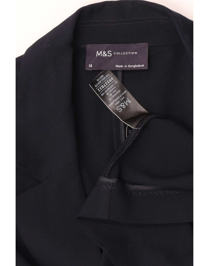 Marks & Spencer Offene Damen-Blazerjacke, UK 14, Größe L, Marineblau, Polyester