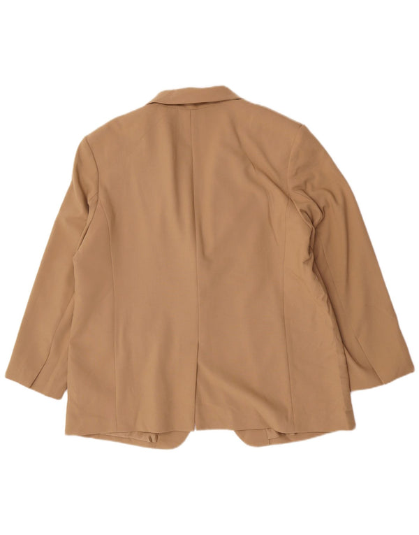 Marks & Spencer Damen 1-Knopf-Blazerjacke UK 18 XL Beige Polyester