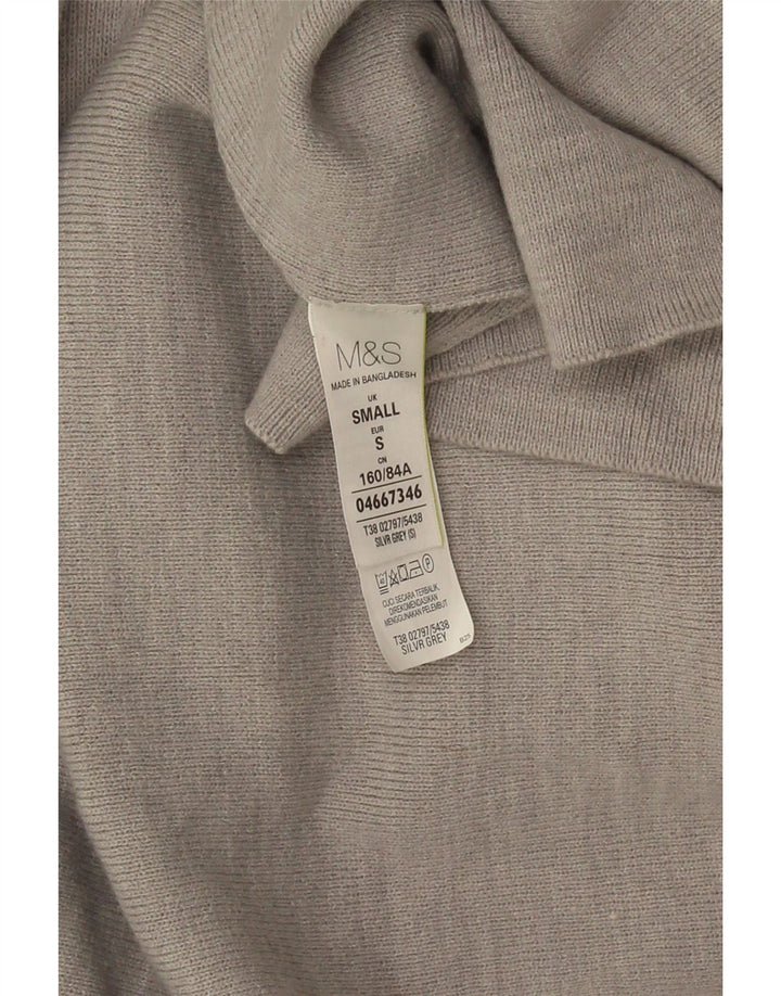 Marks & Spencer Damen Longline Open Cardigan Pullover UK 10 Small Grau