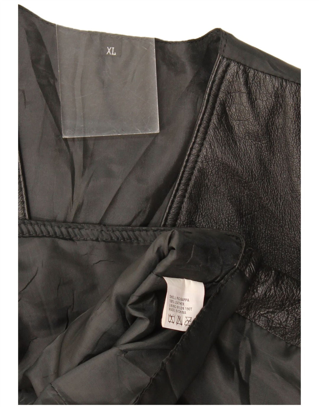 Vintage Herren Weste XL Schwarzes Leder