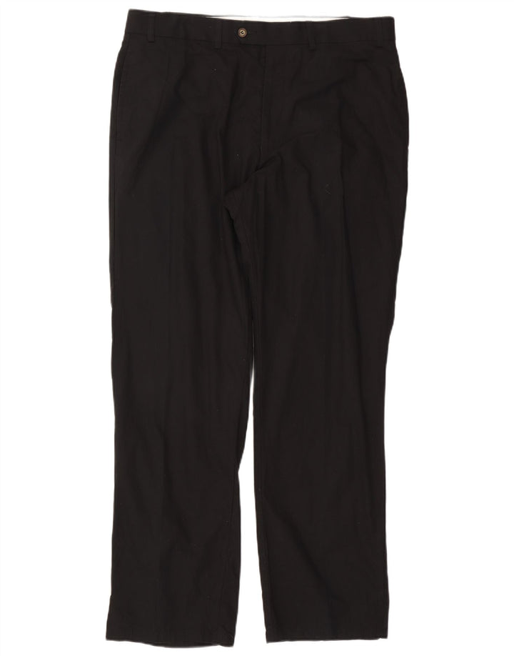 Marks & Spencer Herren Blue Harbour Straight Anzughose W38 L31 Schwarz