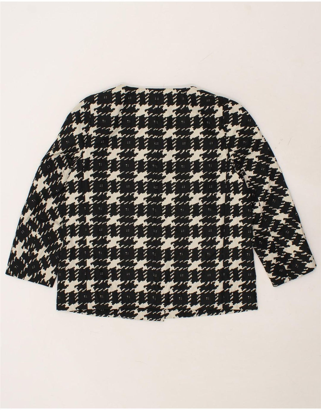 MAX MARA Damen Blazer Jacke UK 12 Mittelschwarz kariertes Polyester