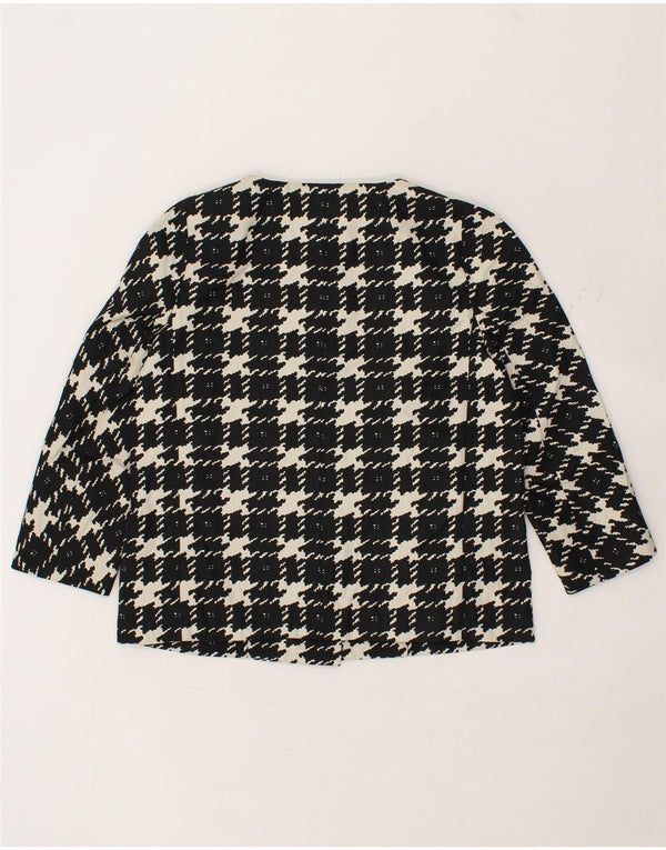 MAX MARA Damen Blazer Jacke UK 12 Mittelschwarz kariertes Polyester