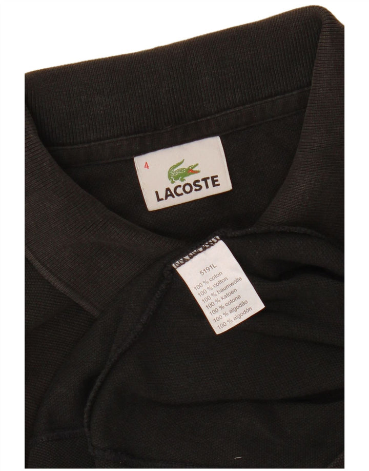 Lacoste Herren-Poloshirt, Größe 4, mittelgroß, schwarze Baumwolle