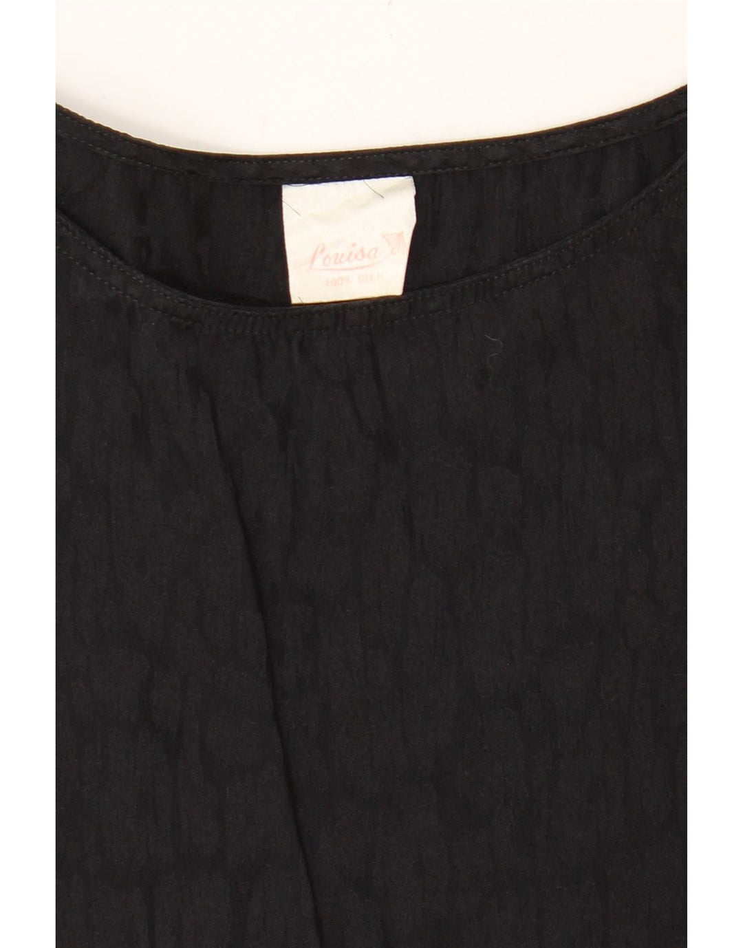 VINTAGE Womens Sleeveless Blouse Top UK 16 Large Black Silk Vintage Vintage and Second-Hand Vintage from Messina Hembry 