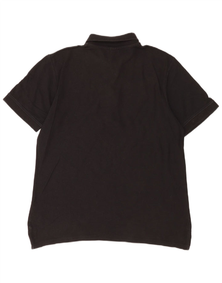 Ellesse Herren-Poloshirt, groß, schwarze Baumwolle