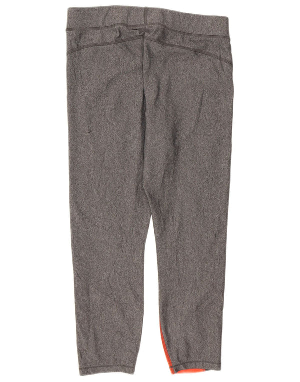 Under Armour Damen Capri-Leggings UK 14 Large Graues geometrisches Polyester