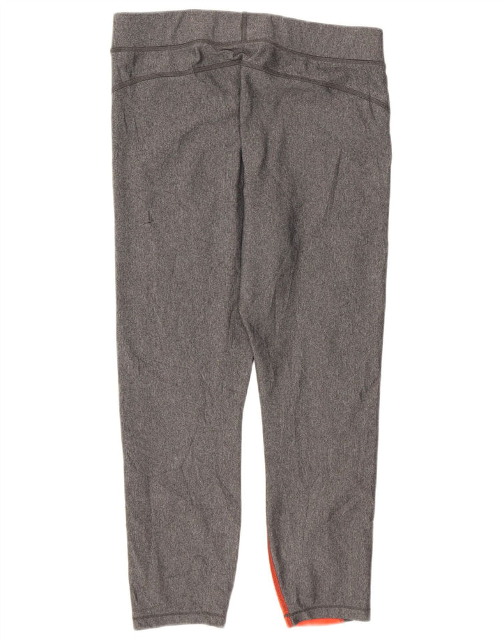 Under Armour Damen Capri-Leggings UK 14 Large Graues geometrisches Polyester