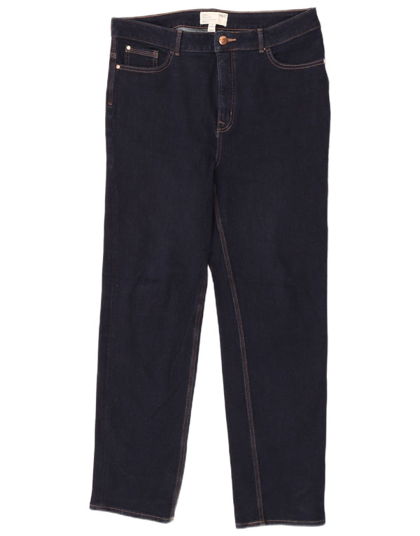 Marks & Spencer Damen Straight Jeans UK 16 Large W34 L30 Marineblaue Baumwolle