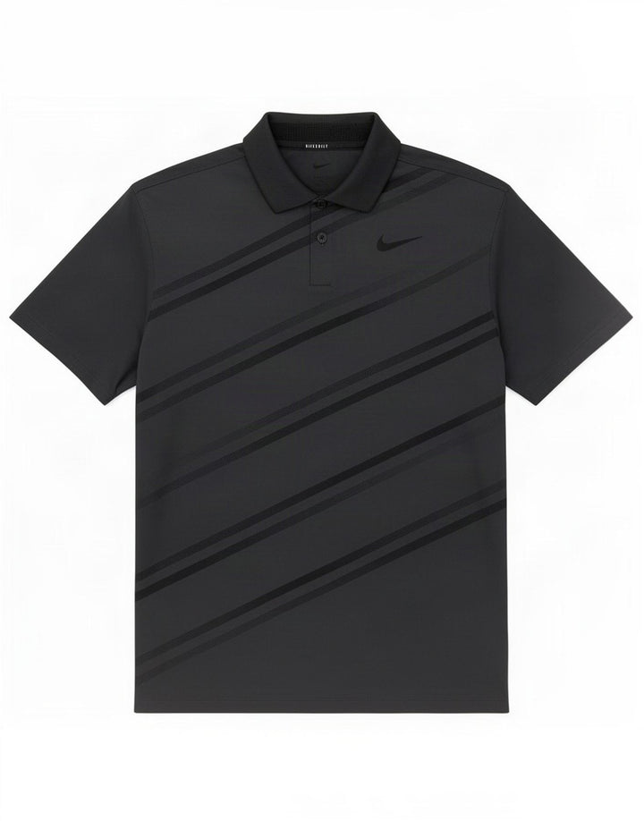 Nike Herren Dri Fit Poloshirt Mittelgrau gestreift aus Polyester