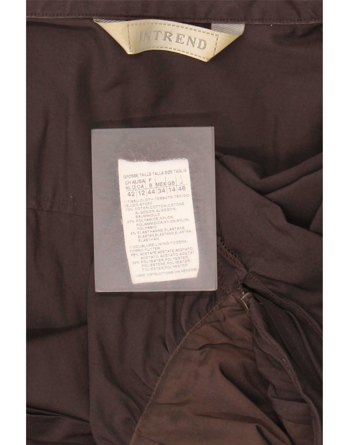 Intrend Damen Pullover-Hemdkleid UK 14 Große braune Baumwolle