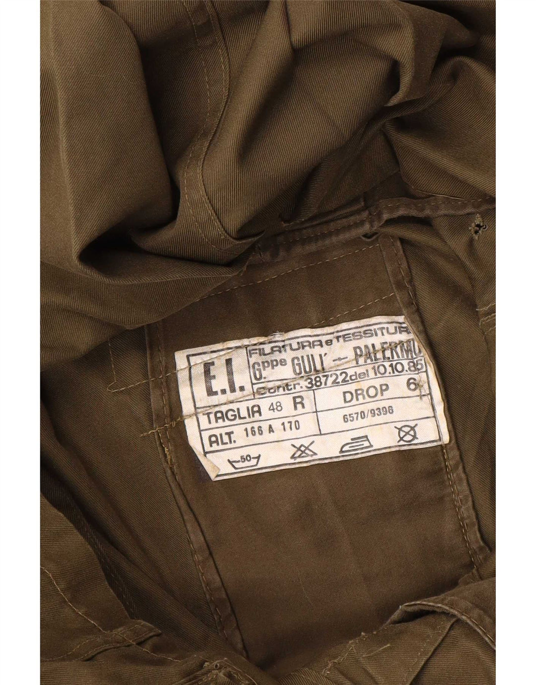 Vintage Herren Militärjacke IT 48 Medium Khaki
