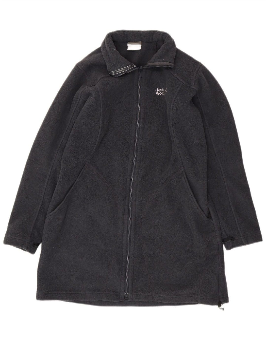 JACK WOLFSKIN Damen Fleece-Windbreaker-Mantel UK 16 Large Marineblau