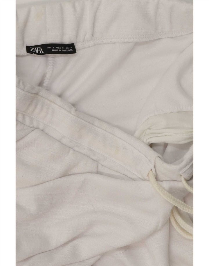 Zara Damen Trainingshose UK 10 Small Weiß