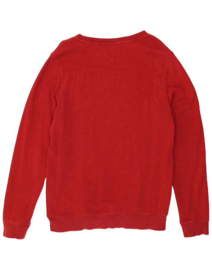 TOMMY HILFIGER Mens Sweatshirt Jumper Large Red Cotton