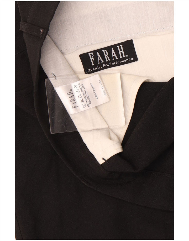 FARAH Herren Tapered Chino-Hose W42 L31 Schwarzes Polyester