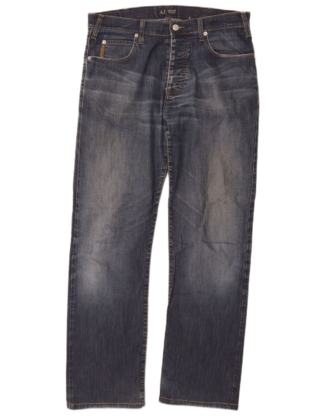 Armani Herren Straight Jeans W33 L29 Blaue Baumwolle