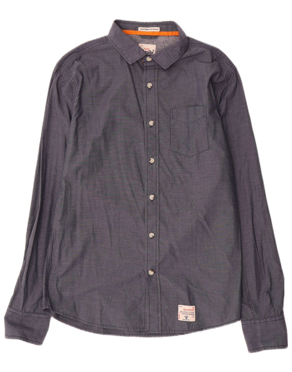 Superdry Herrenhemd XL Marineblau aus Baumwolle