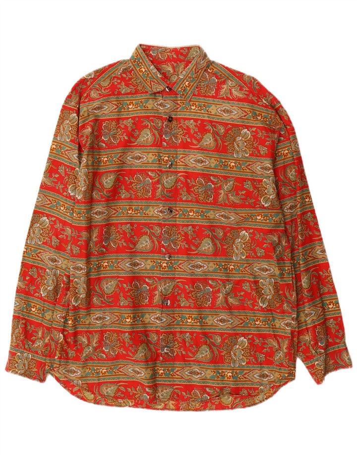 Vintage Herrenhemd Mittelrot Paisley