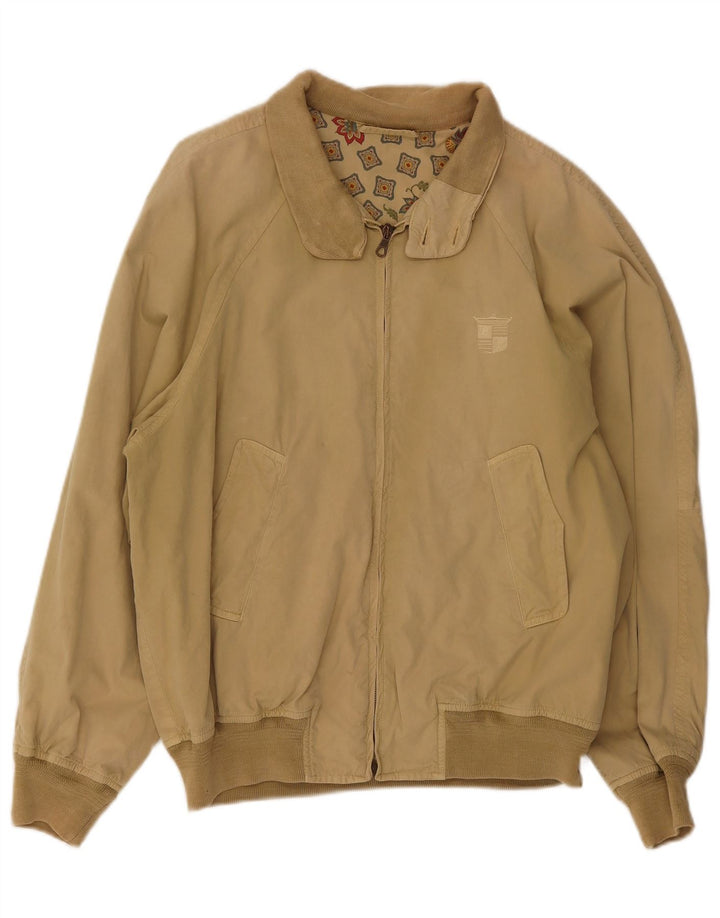 Vintage Herren Bomberjacke UK 40 Große Beige Baumwolle