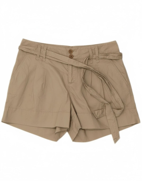 Benetton Damen Pegged Chino Shorts IT 40 Small W30 Beige Baumwolle