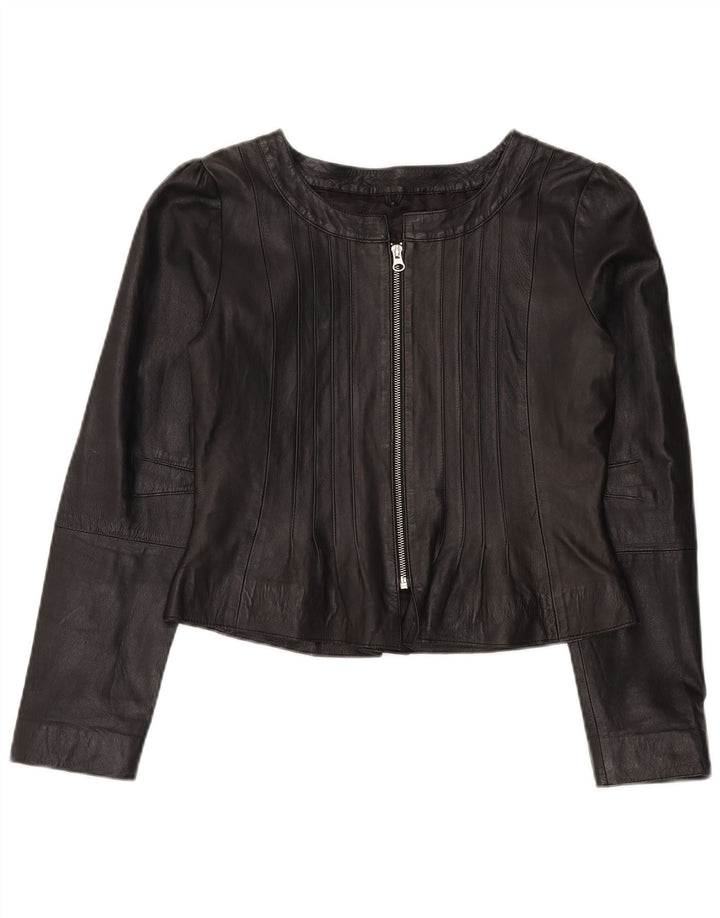 CCDK Damen Lederjacke EU 40 Mittelschwarzes Lammleder