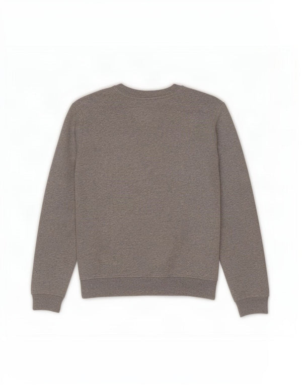 Fila Damen Sweatshirt-Pullover UK 14 Mittelgrau gefleckte Baumwolle