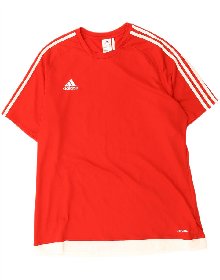 ADIDAS Mens Climalite T-Shirt Top XL Red Polyester