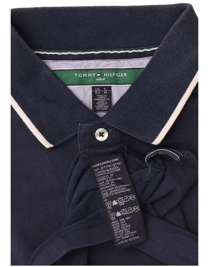Tommy Hilfiger Herren-Golf-Poloshirt, mittelmarineblaue Baumwolle