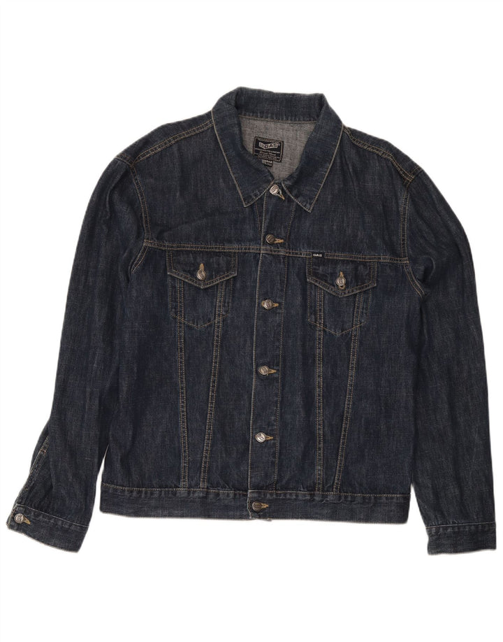 Gas Herren Jeansjacke UK 46 3XL Marineblau Baumwolle