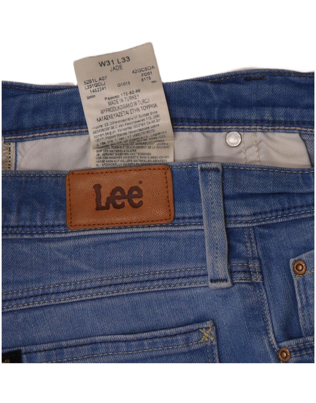 Lee Damen Jade Slim Jeans W31 L31 Blaue Baumwolle