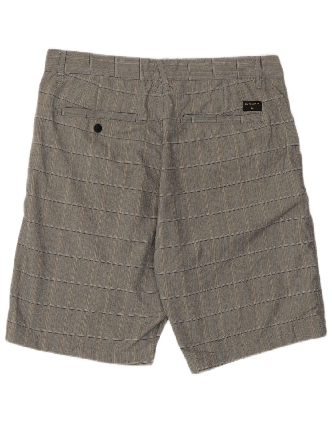 Quiksilver Mens Regular Fit Chino Shorts W32 Mittelgrau kariertes Polyester