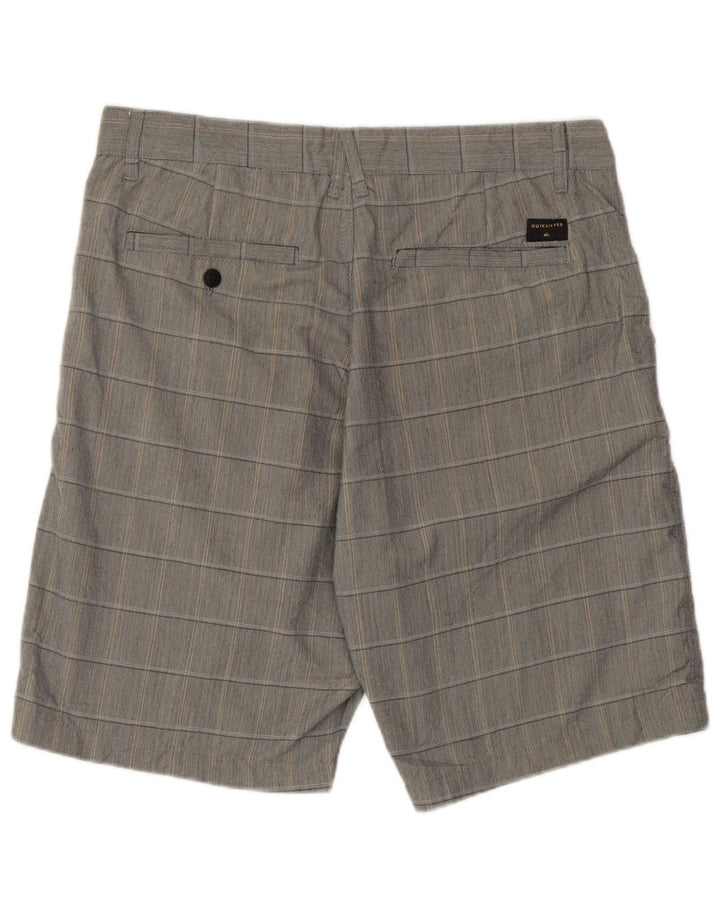Quiksilver Mens Regular Fit Chino Shorts W32 Mittelgrau kariertes Polyester