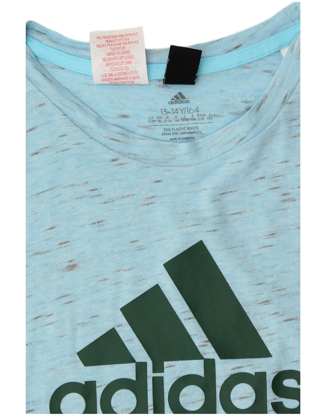Adidas T-Shirt mit Grafik für Jungen, 13–14 Jahre, blau gefleckte Baumwolle