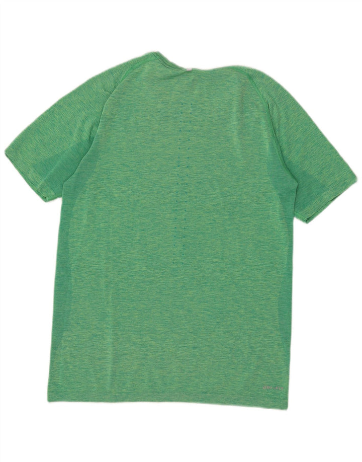 Nike Herren Dri Fit T-Shirt Top Mittelgrün gestreift