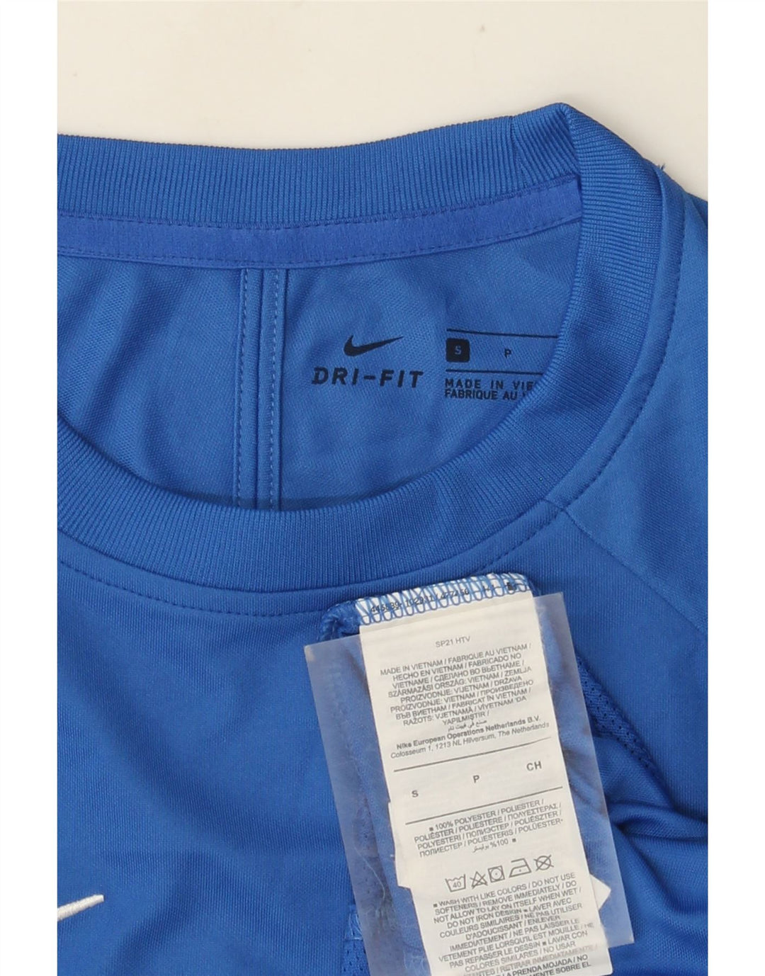 NIKE Herren Dri Fit T-Shirt Top Small Blau Colourblock Polyester
