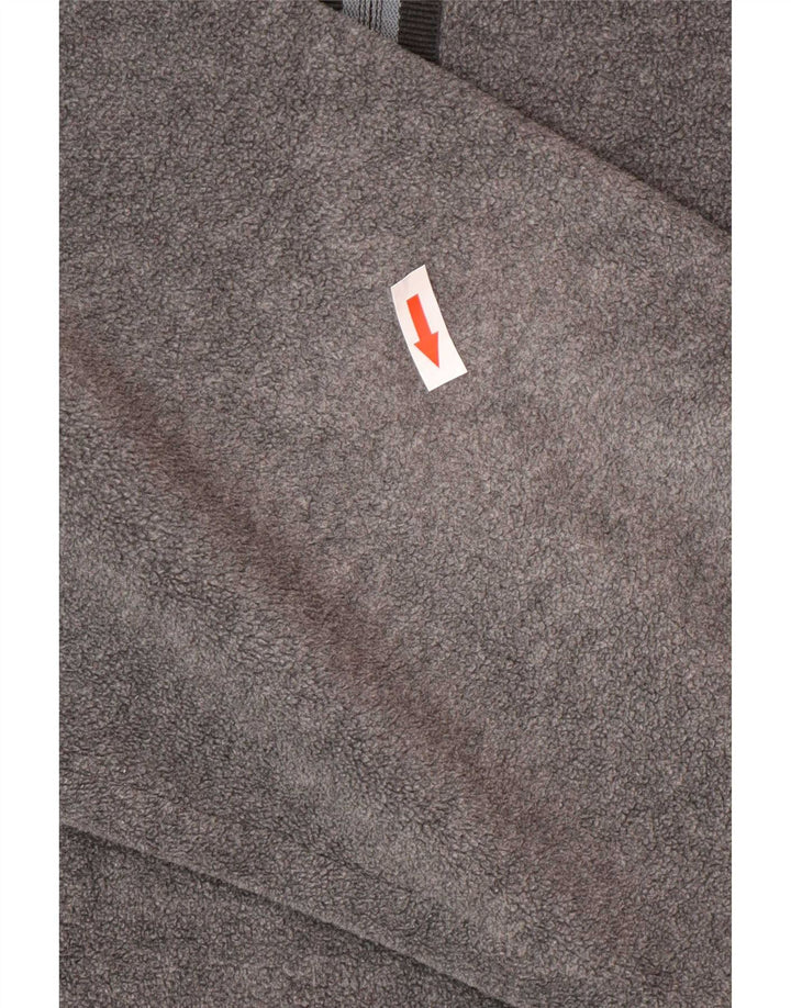Hugo Boss Herren-Fleecepullover mit Reißverschluss am Hals, großes graues Polyester